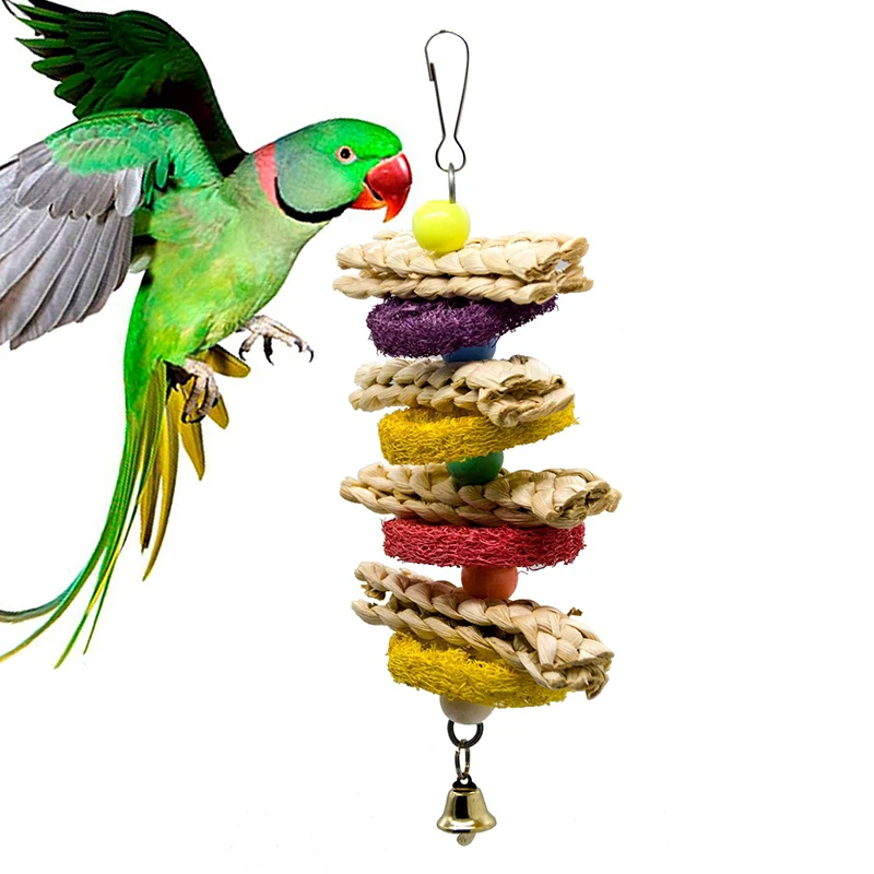Высокое качество птица деревянные принадлежности стальные подвесные игрушки для клетки попугаи птица, белка забавная цепочка игрушка птица укусы подъем жевательные игрушки 23 см
