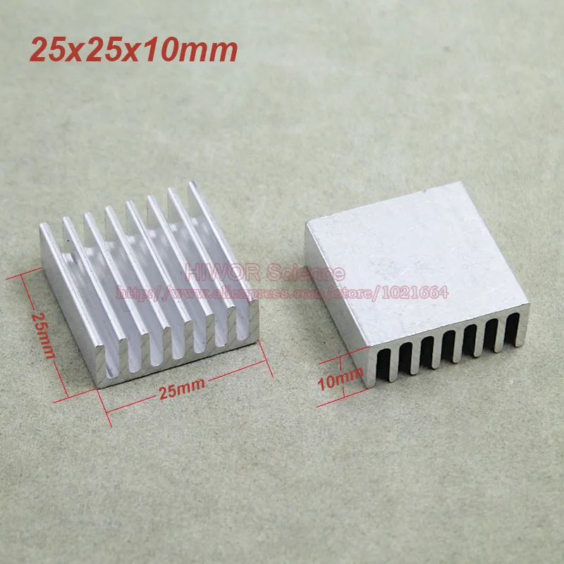 (20pcs/lot) Aluminum White Heat Sink Heatsink Radiator 25mm*25mm*10mm