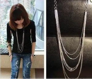 

2013 New Arrival Tassel Style Long Pendant Chain Necklace N81