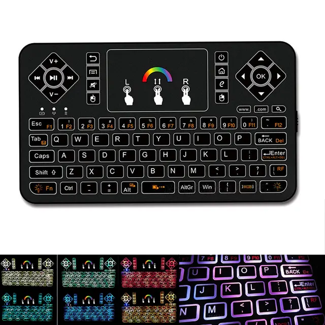 Special Price 2.4GHz Mini Wireless Keyboard Mouse With Touchpad Colorful Backlit for TV Box HTPC PC Raspberry Pi EM88