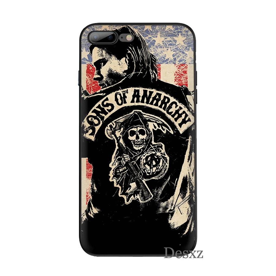 Силиконовый ТПУ чехол для телефона Sons Of Anarchy iPhone 11 Pro X XS Max XR 6 6s 7 8 Plus 5 5s SE защитный