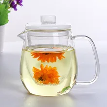 4 компл./упак. 600 мл стеклянный, в простом стиле чайник Nordic Стиль чайник с цветами Кофе горшок жаростойкий чайник с чашками