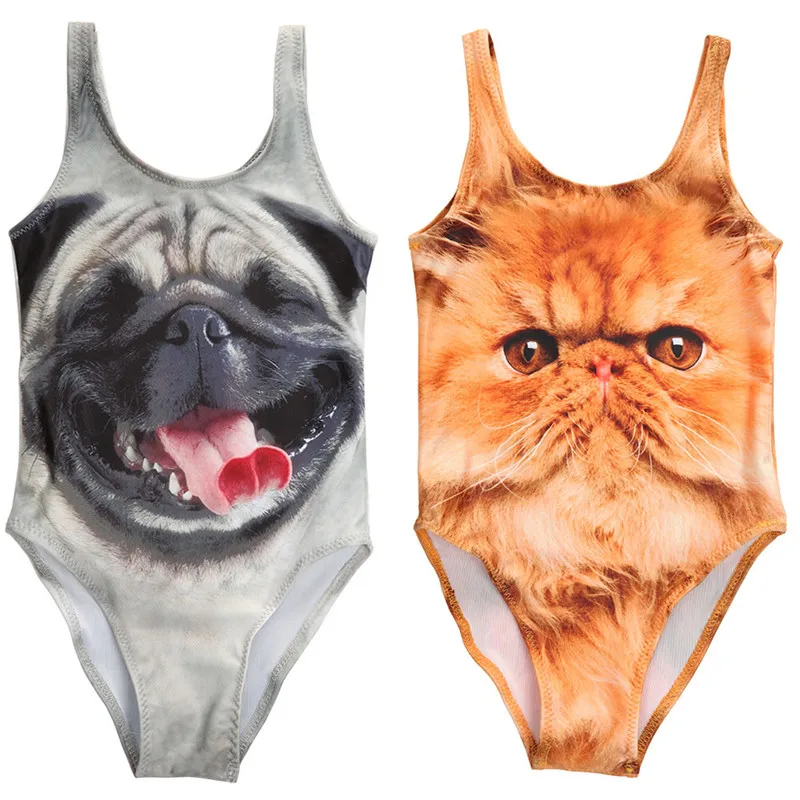 

Baby Girls Swimwear 2018 Cartoon Animal Print Kids Summer One Piece Swimming Bodysuit Children Kids Girls Boys Beachwear Costume