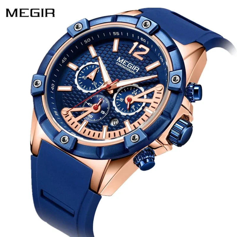 

2019 New Fashion Creative Chronograph Sport Watch Men Top Brand Luxury Army Military Men's Watch Waterproof Silicone Band Clock