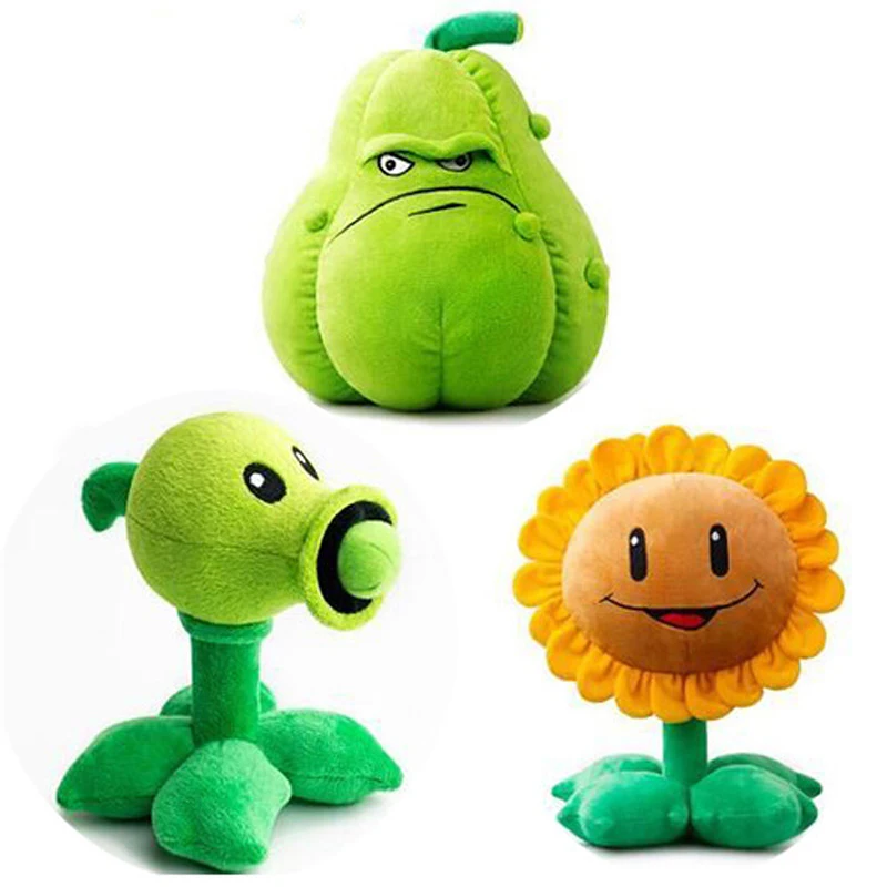 3 шт./лот 30 см PVZ Plants vs Zombies Peashooter Squash Подсолнух Плюшевые игрушки Мягкие куклы