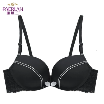 

PAERLAN Back Closure Wire Free Striped Solid Vest Small Cup Type Lingerie Woman Push Up No Rims Two Rows of Seamless Underwear