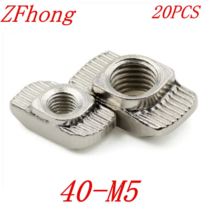 20PCS 40 M5 M5 Hammer Head T nut Fasten Nut Connector Nickel Plated for