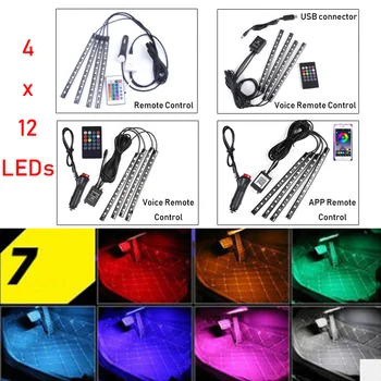 

Wireless Remote/Voice/App Control Interior Floor Foot Decoration Light Cigarette LED Atmosphere Light RGB Neon LampStrip Styling