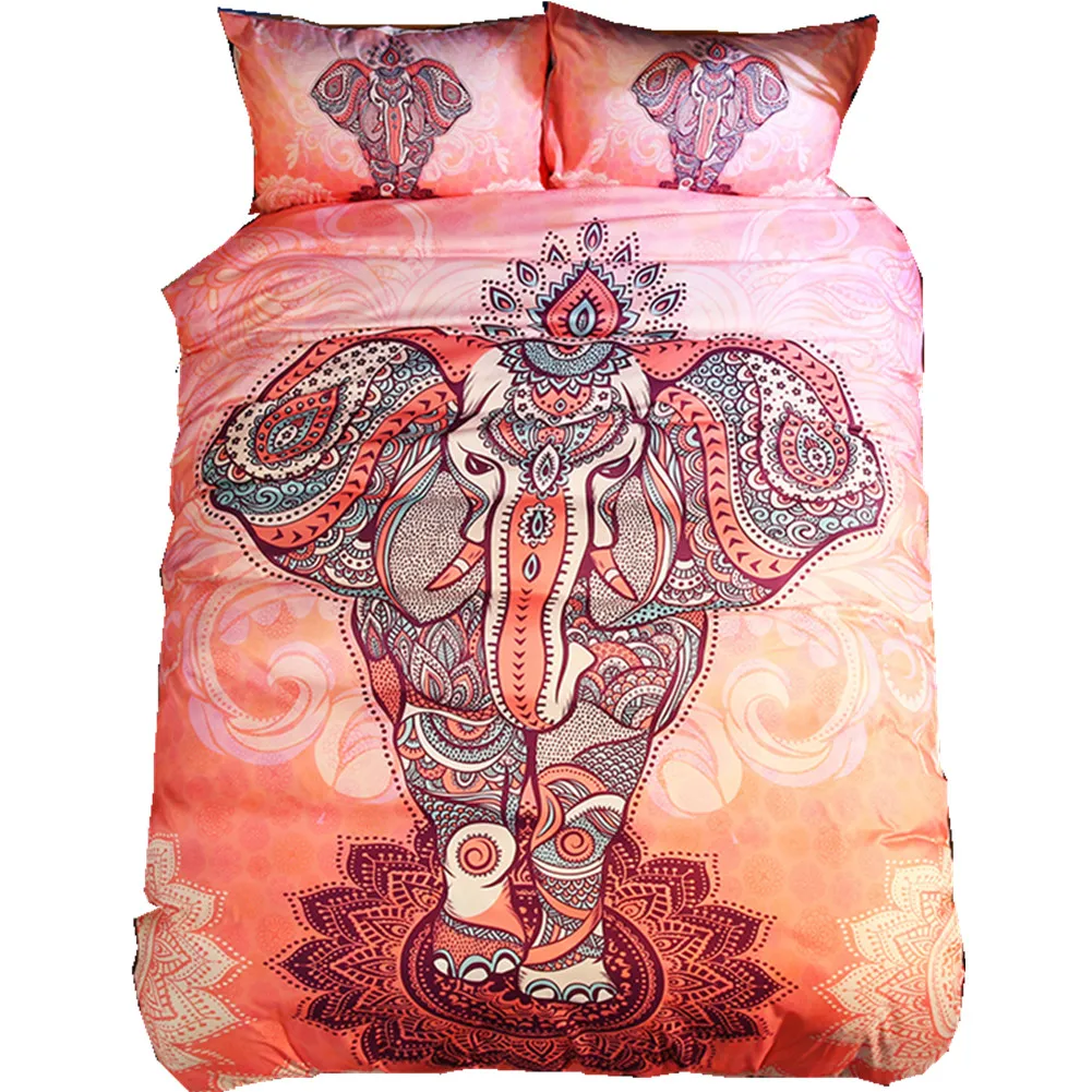 India Comforter Bedding Sets Bohemian Kids Pink Elephant Duvet