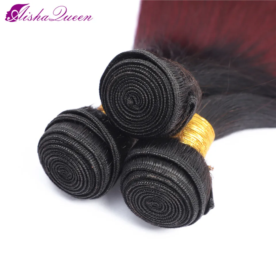 Aisha Queen Peruvian Straight Hair Weave Bundles 1B/99J Burgundy Two Tone Ombre Human Hair Bundles Remy Hair Extensions Aisha Queen Peruvian Straight Hair Weave Bundles 1B/99J Burgundy Two Tone Ombre Human Hair Bundles Remy Hair Extensions