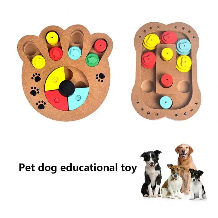 Деревянная кормушка для собак игрушки в виде кости обучающая мозаика с изображением собаки игрушки тренировка IQ игровая пластина