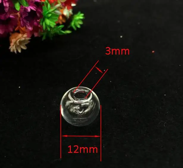 10 шт микс пустой стеклянный круглый шар форма желаний кулон в виде бутылки амулеты DIY флаконы крышка прозрачного стекла глобус пузырь шар кристалл ожерелье - Цвет: 12mm