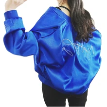 Повседневная куртка-бомбер, верхняя одежда для женщин, базовое пальто с длинными рукавами, женское осеннее пальто с вышивкой, женская уличная одежда