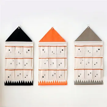 

Digital 9 pocket multi-purpose sundries folding house model wall hanging storage bag door with folding hanging bag