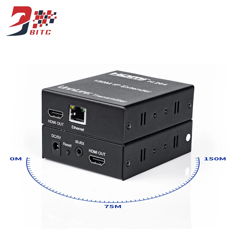 Buy SZBITC 150m HDMI Extender HD Display Over single cat5e/6 TCP/IP based one