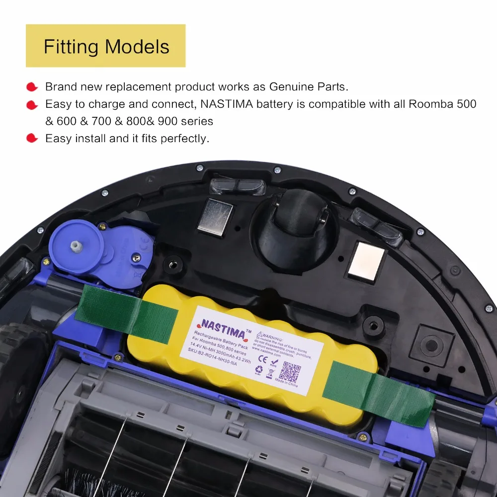 NASTIMA Замена 3000 мА/ч, Батарея Расширенный для iRobot Roomba 500 600 700 800 серии пылесос irobots 785 530 560 650