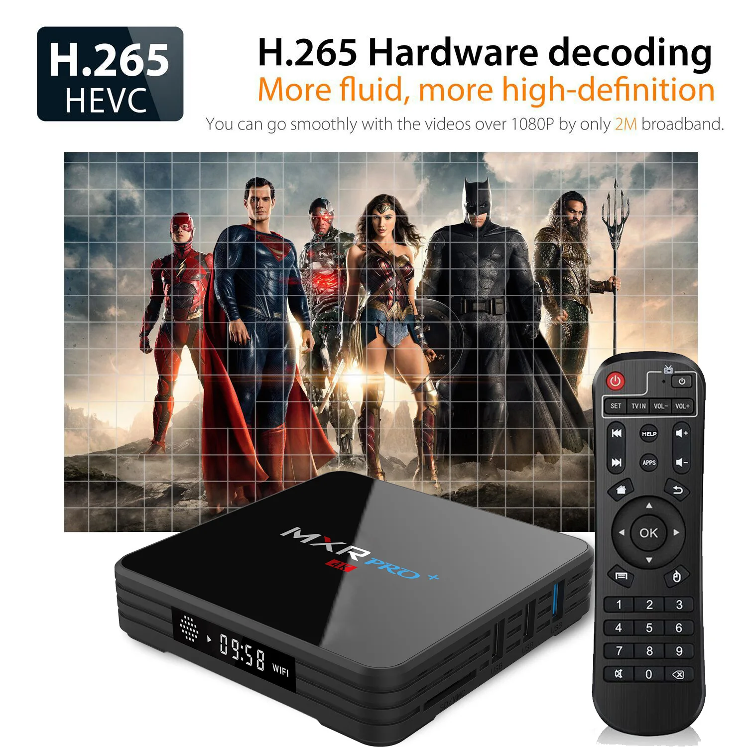  MXR PRO PLUS Android 7.1 4GB RAM 32GB ROM Smart 4K TV Box RK3328 Quad Core Digital Display 2.4G/5G 