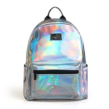 Мода Mochila рюкзак Лазерная Рюкзак леди Мешок кожи голографический рюкзак серебро голограмма