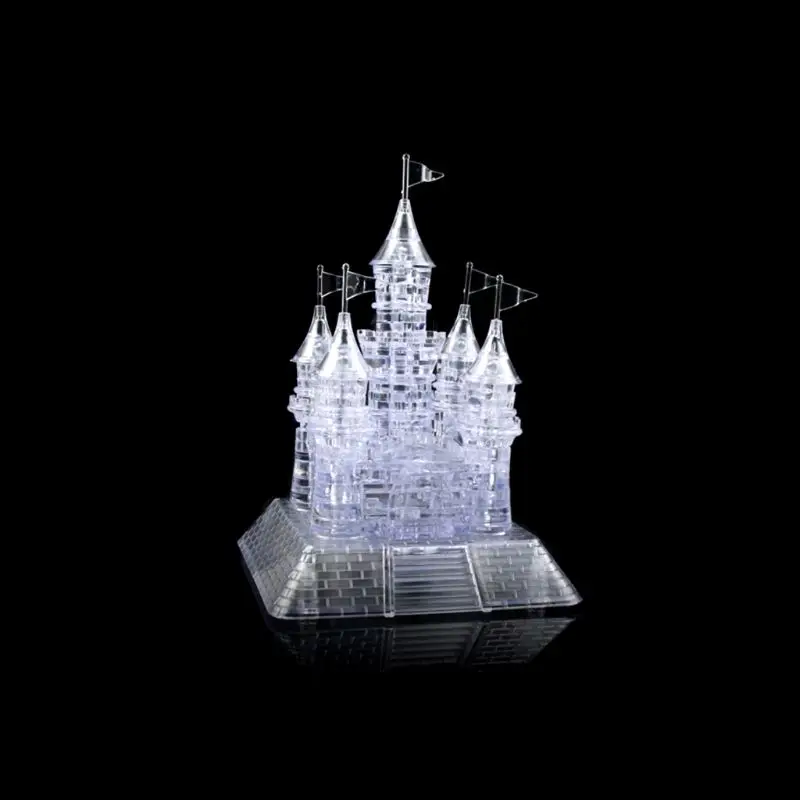 

105pcs DIY 3D Crystal Castle Puzzle Music Flashing Light Model Jigsaw Building Children Educational Toys