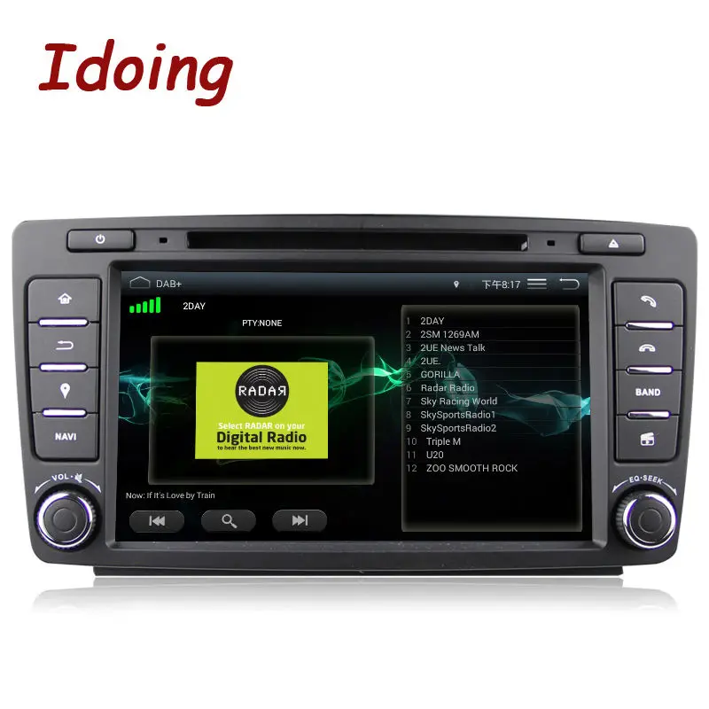 Excellent Idoing2Din Car DVD Multimedia Video Player For Skoda Octavia 2Steering-Wheel Android 7.1 Navigation Radio Touch Screen Bluetooth 4