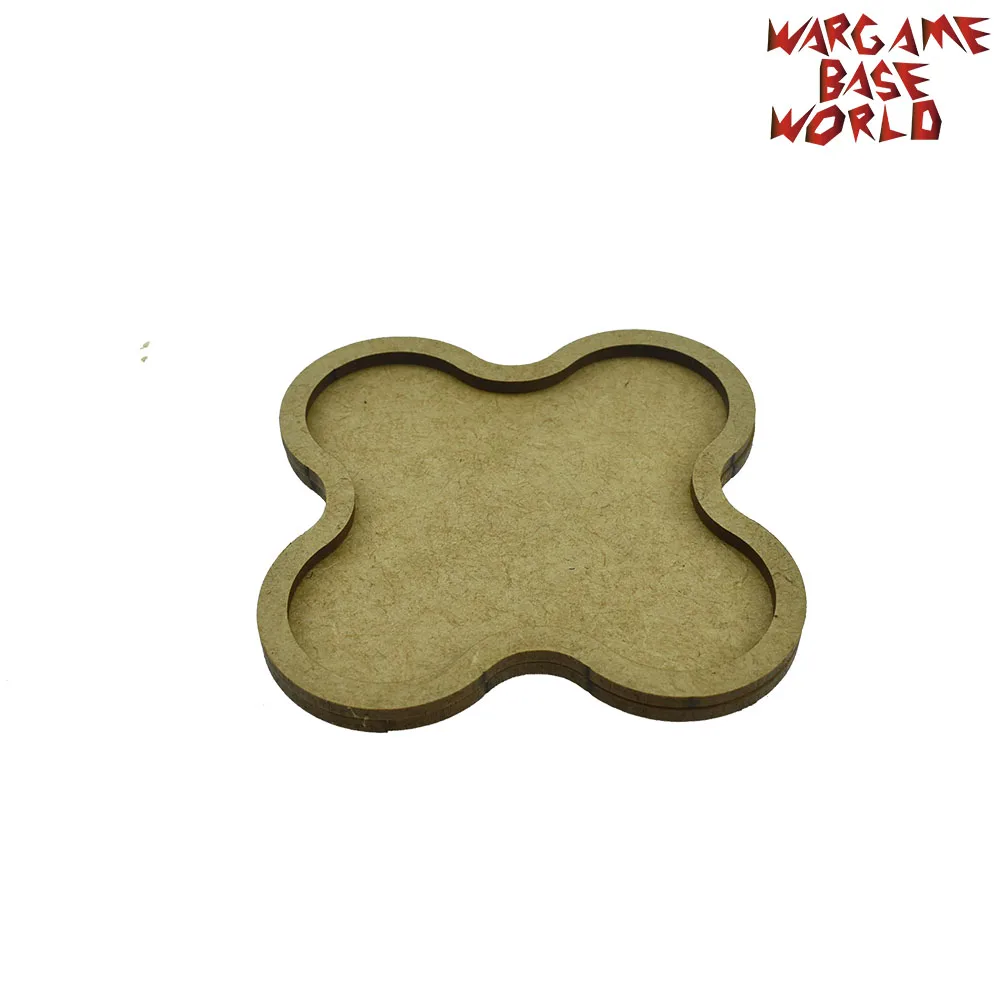 Wargame Base World - Movement Tray - 5 bases 32mm round - Star Shape MDF