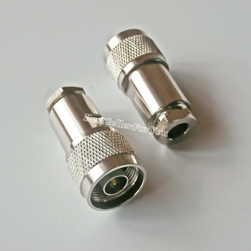 10Pcs N male plug clamp For RG5 RG6 5D-FB LMR300 RF Cable Connector