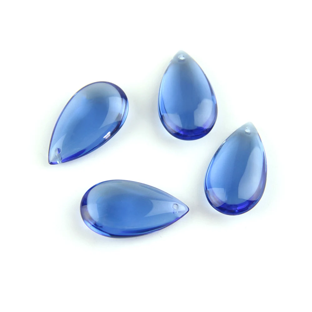 Гладкие капельки кристалл 50 мм 10 шт/100 шт Камень Ювелирные наборы Люстра Подвеска женские Красочные Висячие серьги/Кольцо/ожерелье - Цвет: lt. blue