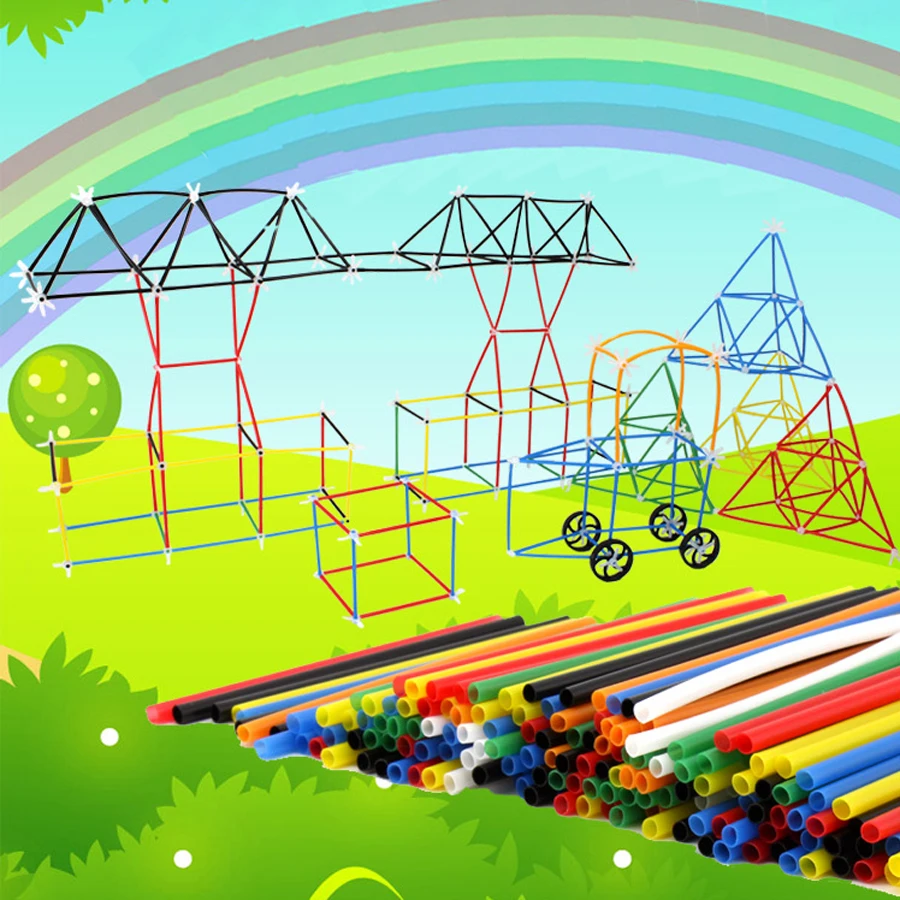 

284pcs Colorful Pipeline Interconnecting Building Blocks Toys For Children 4D Space DIY Assembled bricks Early Educational Toys