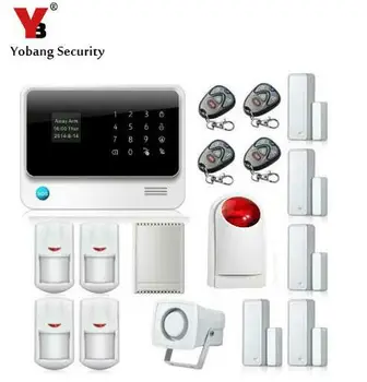 

Yobang Security App Remote Control Home Security System Build-in Speaker Instant Warning Intruders GSM Network Alarm