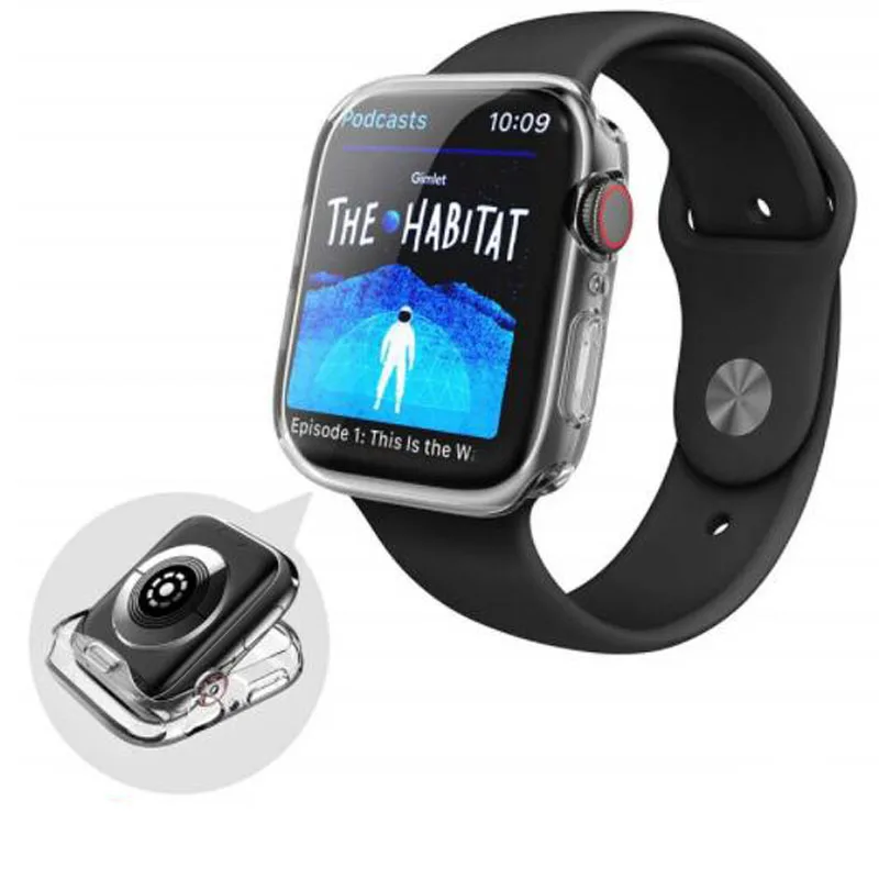 Прозрачный Мягкий ТПУ защитный чехол бампер для наручных часов Apple Watch Series 2/3/4/5 38 мм 42 мм 40 мм 44 Экран Защитная крышка