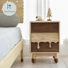 Луи Мода тумбочки белый воск черный орех дерево простой современный скандинавский Европа Дети