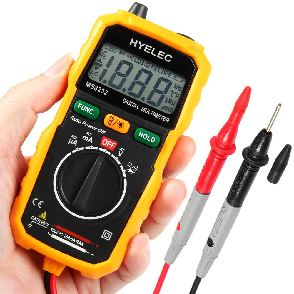 2017 Hot!!!Non Contact Mini Digital Multimeter HYELEC MS8232 Ammeter
