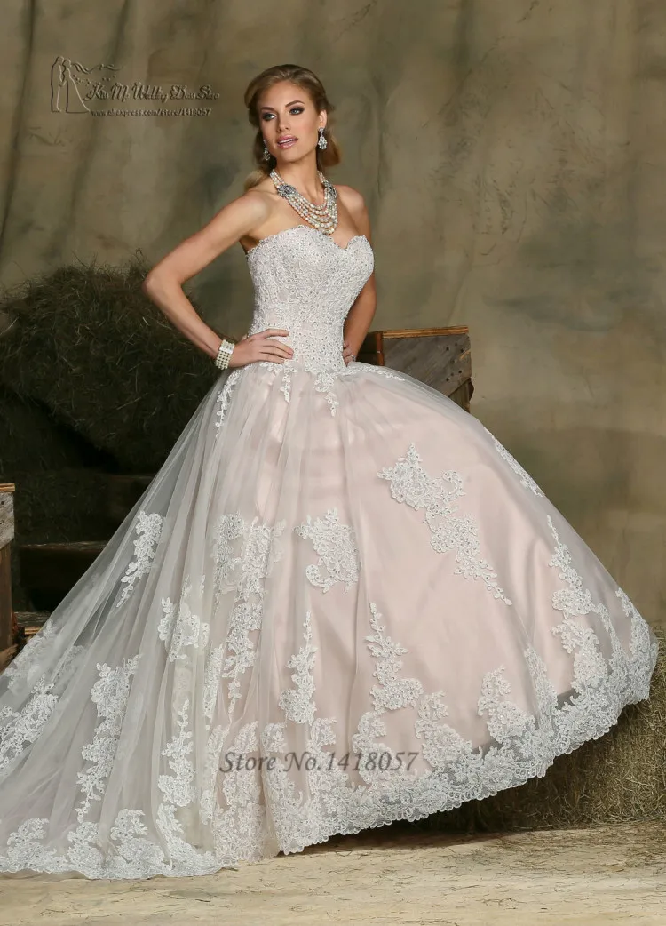 vestido de noiva vintage rosa de encaje blanco vestido de novia