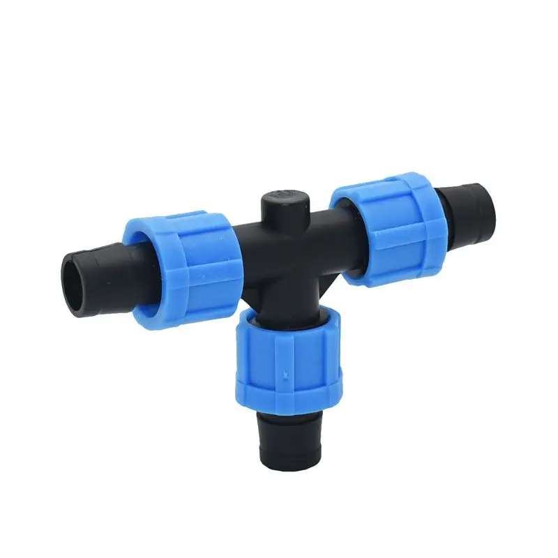 16mm drip tape tee connector screw Greenhouse drip irrigation water splitter Watering & irrigation 5/8" fittings 15 pcs