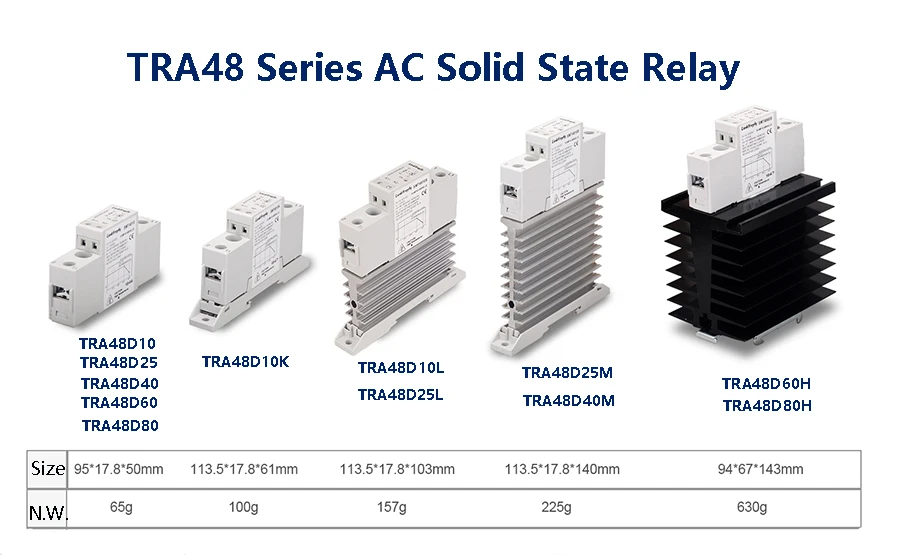 TRA48D25L теплоотвод твердотельные реле SSR DC AC 25A 42-480VAC выход вход 5 в 12 В 24 В DC din-рейку модуль реле контроллер