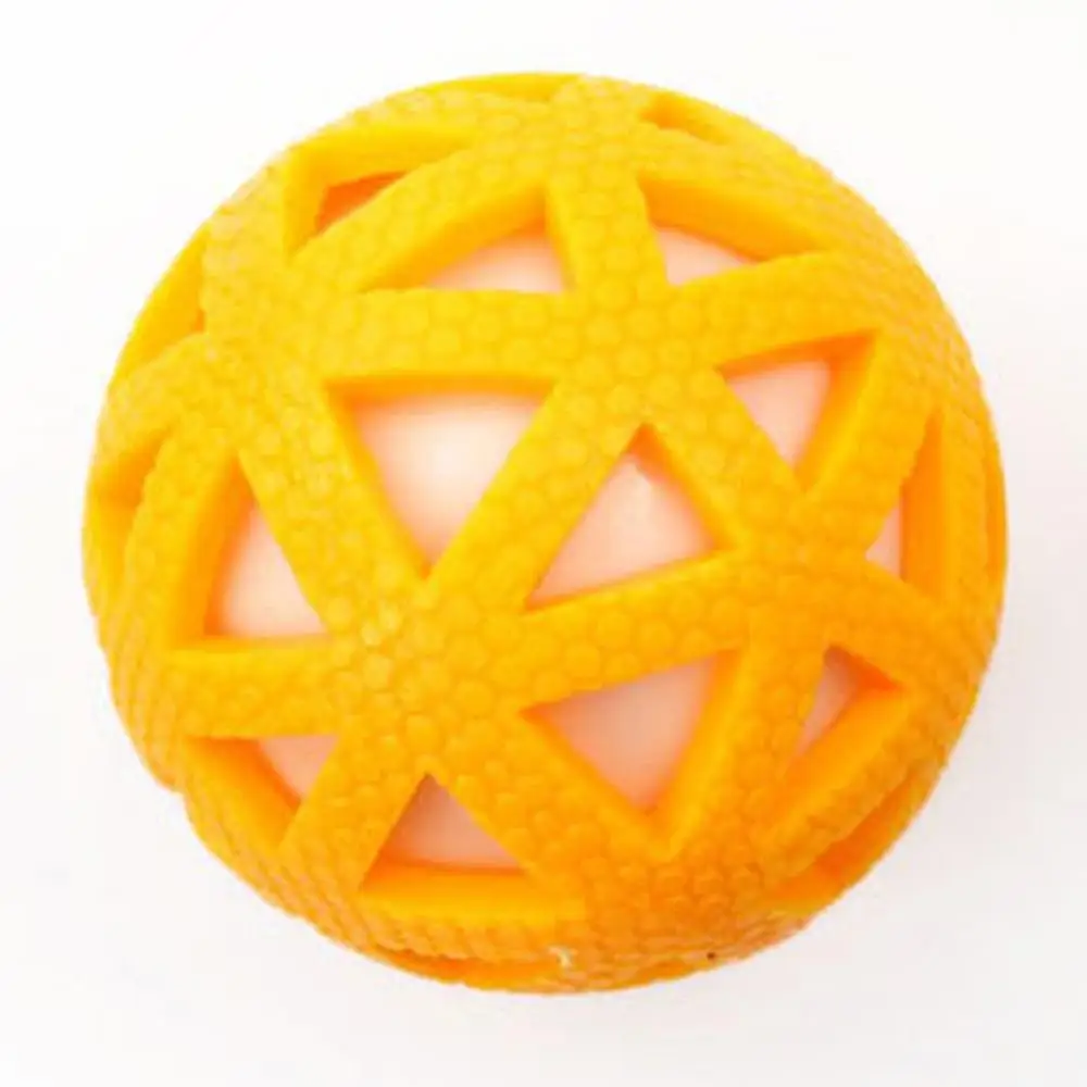 Orange Новые игрушки для домашних животных полый сетчатый светящийся шар 7,5 см большой щенок укус резиновая игрушка - Цвет: Orange