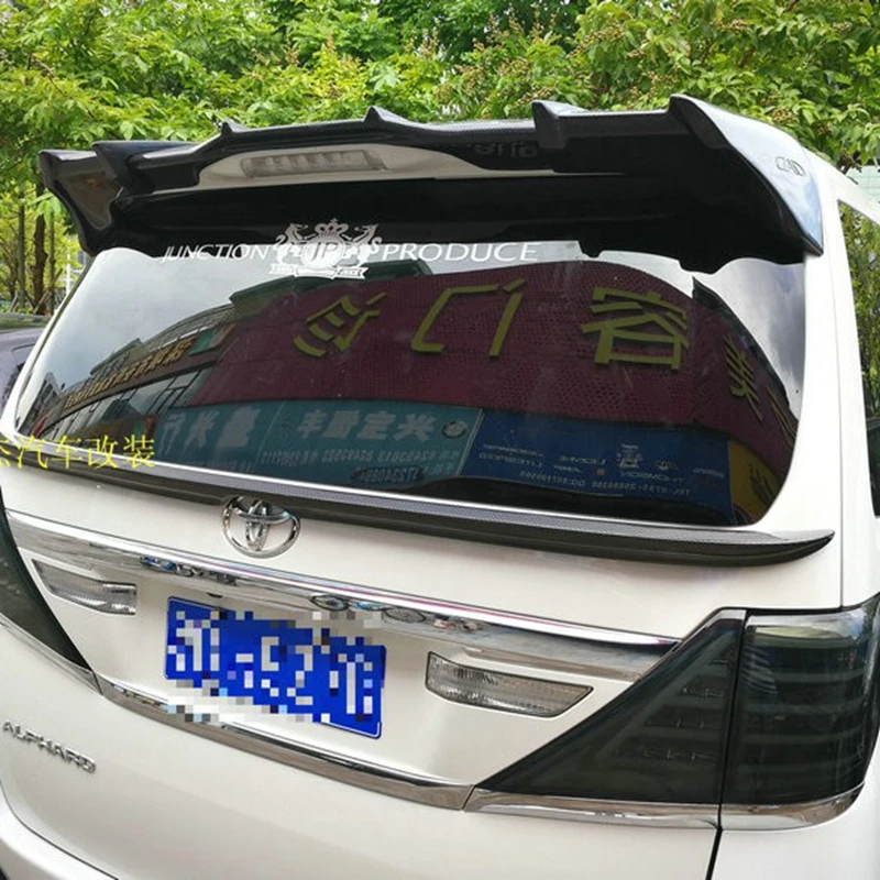 Car Styling Carbon fiberTrunk Boot Wing Roof Lip Spoiler For Toyota Alphard 2012 2013