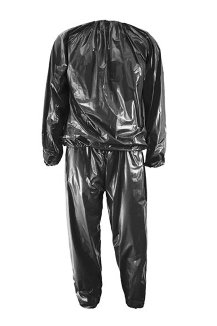 Горячая фитнес водонепроницаемый ПВХ Пот Сауна костюмы сверхмощный потеря веса анти-рип - Цвет: Черный