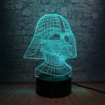 

Star War Darth Vader Dark Warrior Black Knight 3D LED RGB Illusion Night Light Visual Table Lamp Boys Bedroom Decoration Gifts