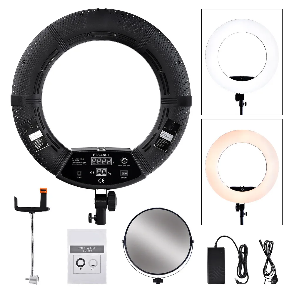  MAMEN LED Selfie Ring Light 96W 5600K Studio Photography Photo Fill Ring Light with Tripod for ipho