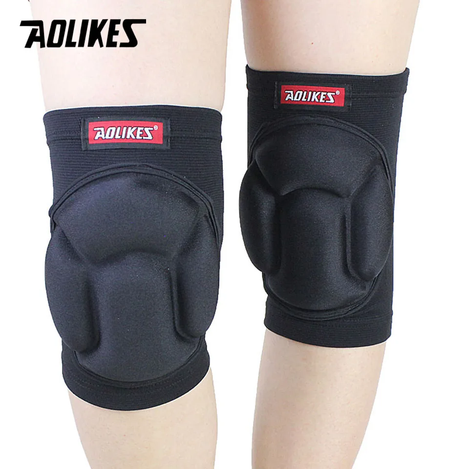 Aolikes 1 pair thicked كرة الطائرة الرياضات المتطرفة التزلج منصات الركبة اللياقة الركبة دعم الركبة حامي نيباد