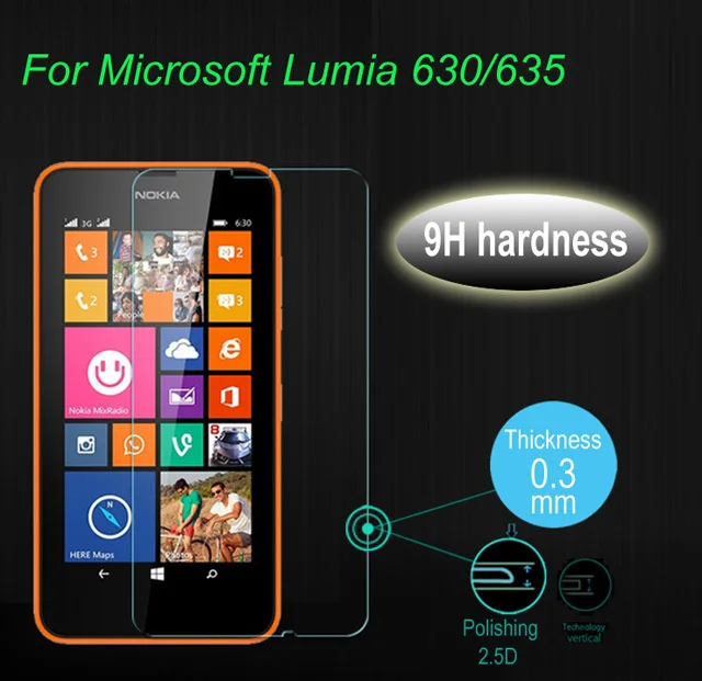 Взрывобезопасное закаленное стекло 9H 0 26 мм 2.5D для Nokia lumia 630/635/636/638 защитная | Отзывы и видеообзор