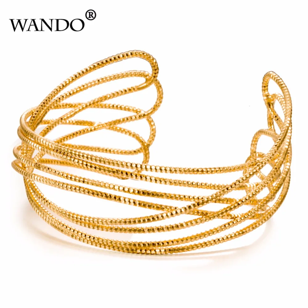 WANDO, новинка, модный уникальный Дубайский Золотой цвет, модный браслет, звено цепи, роскошные ювелирные изделия, подарок для женщин и мужчин, браслеты, ювелирное изделие, B18