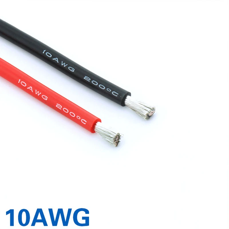 

FATJAY RC 1 meter 10AWG flexible soft silicone wire high temperature voltage resistant cable Ultra Flexible Test Line