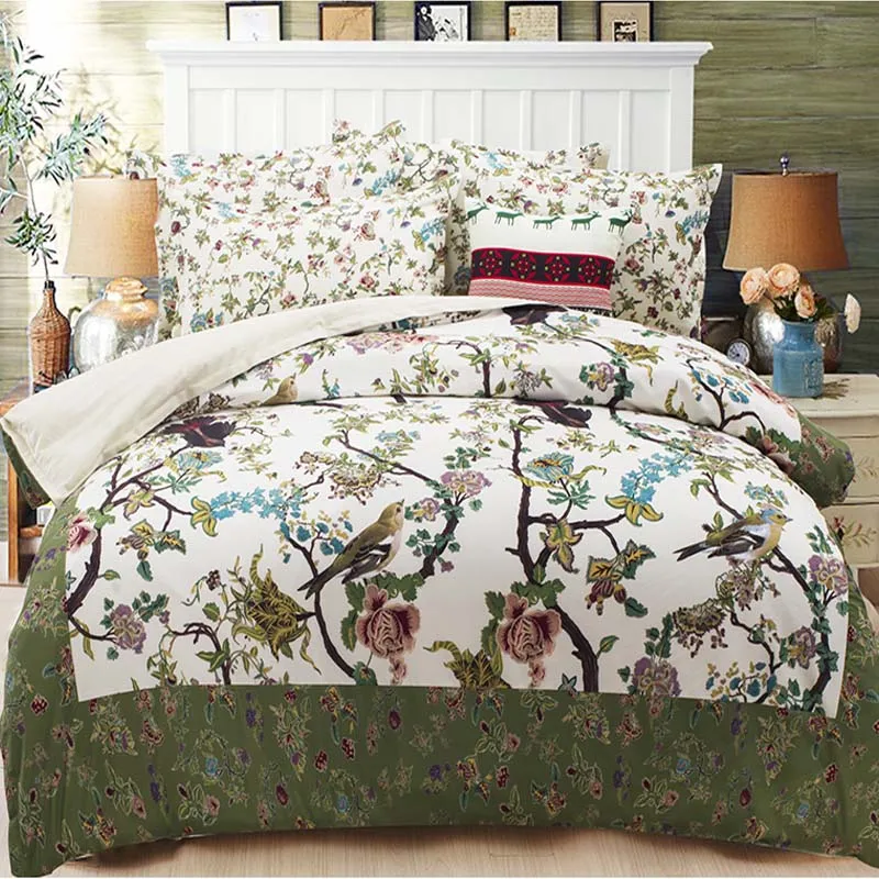 Elegant Country Style Floral And Bird Print Bedding Sets Twin