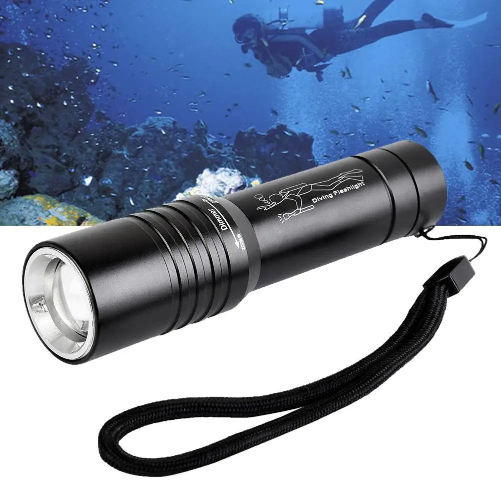 Rotary Zoomable 400LM T6 LED Waterproof Scuba Dive Diving Flashlight