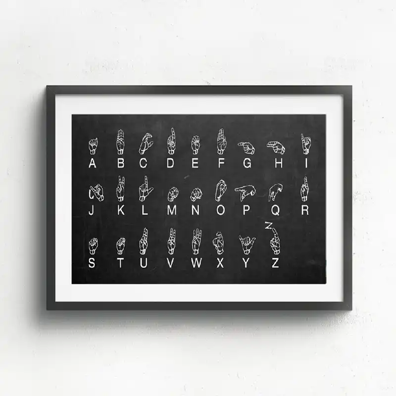 Sign Language Poster And Print Vintage Nursery Decor Alphabet Inspirational Wall Art Canvas Painting Picture Home Decoration Aliexpress Inspirational Wall Art Canvas Painting