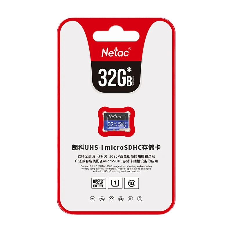 Netac Micro SD карта P500 класс 10 16 ГБ 32 ГБ 64 Гб карта памяти C10 Mini SD карта SDHC SDXC UHS-I TF карта для смартфонов/ТВ - Емкость: 32GB