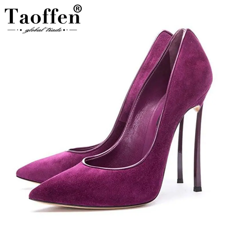 

Taoffen Plus Size 35-45 New Stiletto Pumps Women Pointed Toe 12cm High Heels Evening Party Dress Shoes Sexy Women Slip On Pumps