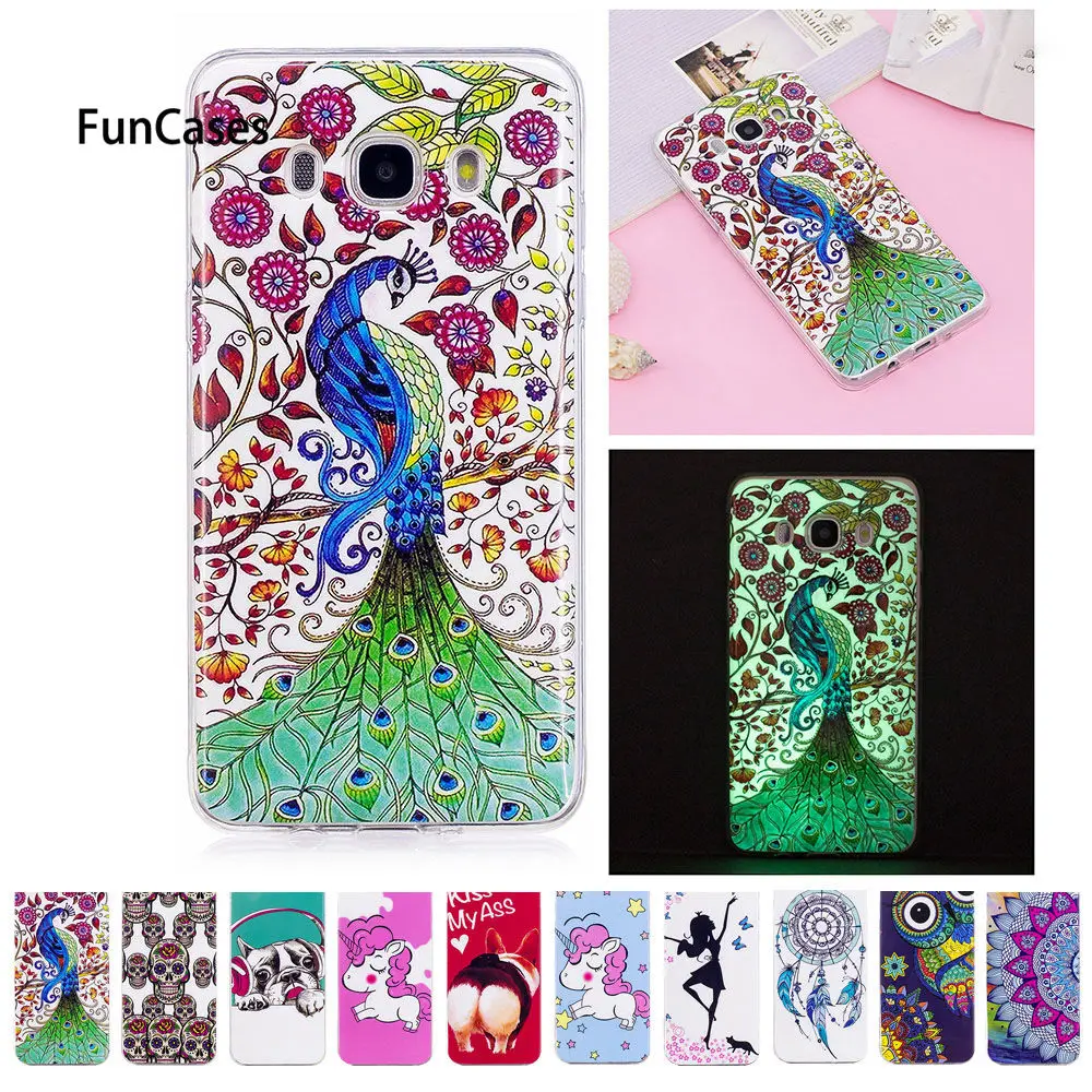 

Soft Case For Samsung Galaxy J5 2016 J510 J510F J510FN J510FN/DS SM-J510F SM-J510FN Unicorn dog Luminous Silicon TPU phone case
